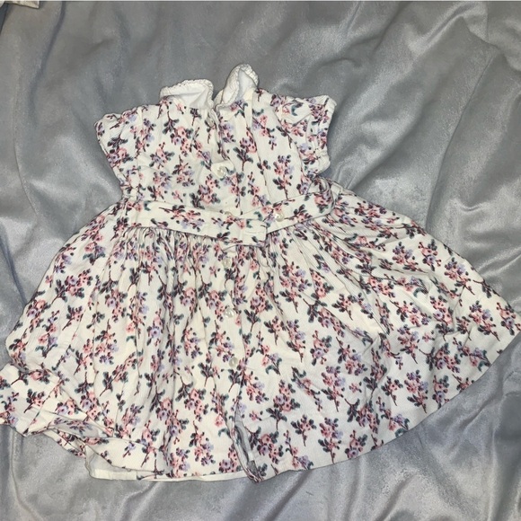 First impressions vintage corduroy Floral Pink White 6 months Dress Peter Pan - Picture 4 of 7